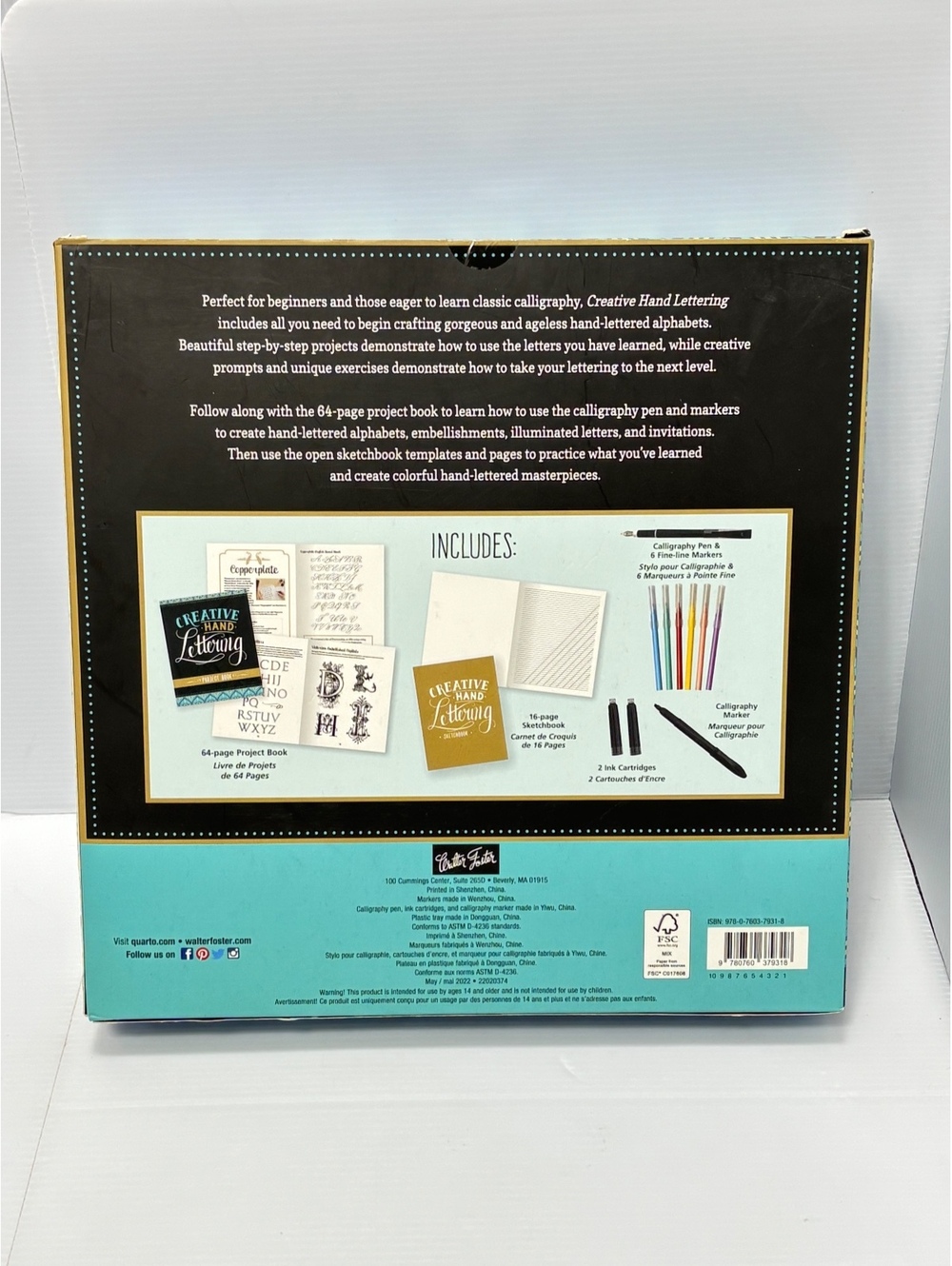 Creative Hand Lettering Kit with Project Book, Sketchbook, Calligraphy Pen, Ink, - Picture 9 of 9